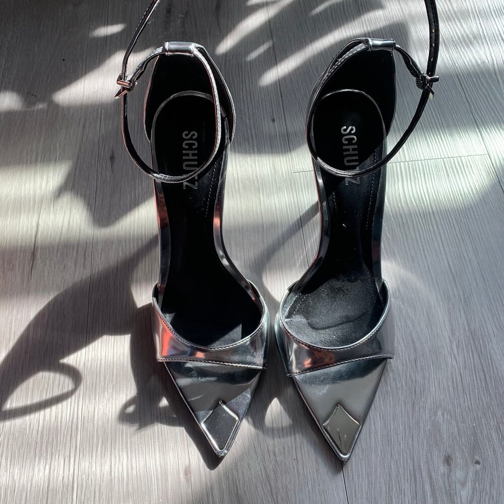 Schutz Pamela Metallic Heel Size 8.5 - Picture 2 of 5